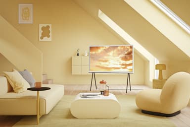 Samsung 50   The Serif 4K QLED TV (2022, Cloud White)