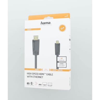 Hama HDMI A-HDMI Micro D-kabel Ethernet (1,5m)