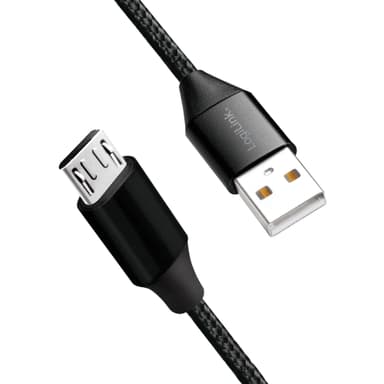 USB-MicroUSB Lade-/synkroniseringskabel 15W 0,3m TextiL