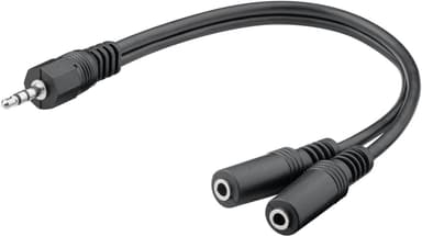 Goobay 3,5 mm lyd Y-kabeladapter  1x hann til 2x hunn stereo