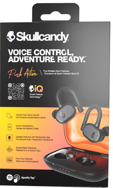 Skullcandy Push Active trådløse in-ear hodetelefoner (sort/oransje)
