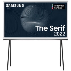 Samsung 55   The Serif 4K QLED TV (2022, Cloud White)