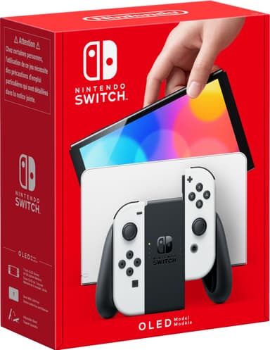 Nintendo Switch OLED gamingkonsoll med hvite Joy-Con-kontroller EU