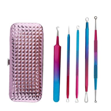 Blackhead remover kit rustfritt stål 6 deler Flerfarget