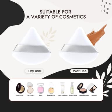 Triangular Powder puff - Vaskbare sminkesvamper - Svamper til sminke Hvit