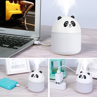 Søt Panda luftfukter 250 ml Hvit