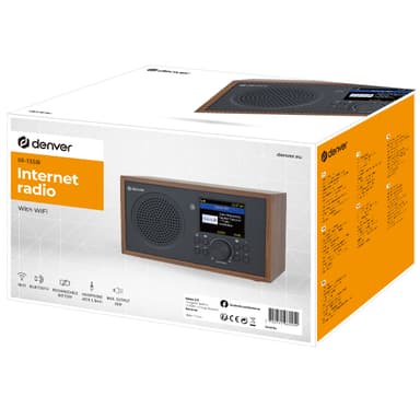 Internet-radio Trä/Svart WiFi Klocka alarm