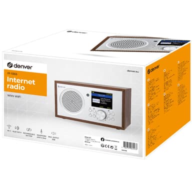 Internet-radio Trä/Silver WiFi Klocka alarm