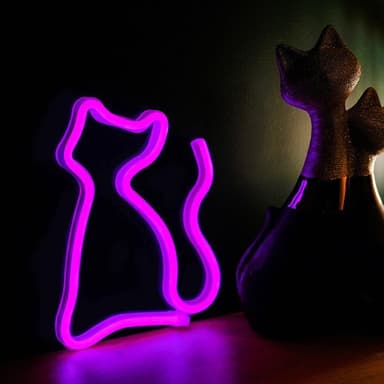 Neon-skilt - Lilla katt