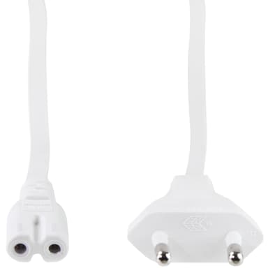 Enhetskabel Euro - C7 Hvit 1,8m