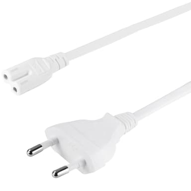 Enhetskabel Euro - C7 Hvit 1,8m
