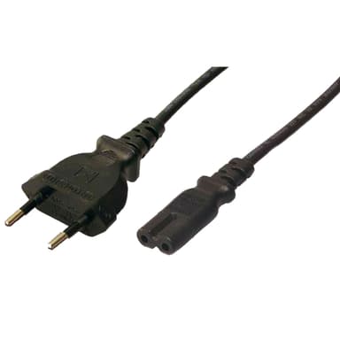 Enhetskabel Euro - C7 Sort 1,8m