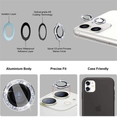 INF Kamerabeskyttelse 3-pakning Sort iPhone 13 Pro/13 Pro Max