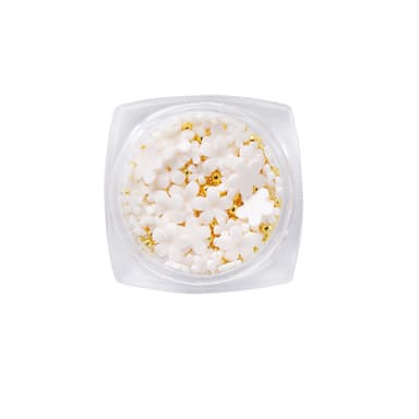 3D Blomster Nail Art Charms Hvit