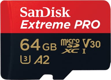 SanDisk Extreme PRO® 64GB microSDXC™ UHS-I-kort med adapter