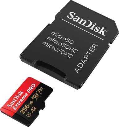 SanDisk Extreme PRO® 256GB microSDXC™ UHS-I-kort med adapter