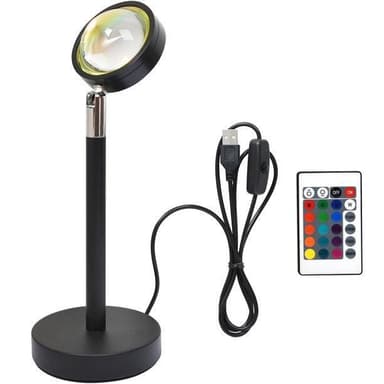 INF Bordlampe ""Sunset"" med 16 RGB farger og fjernkontroll, sort