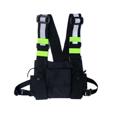 Taktisk refleksvest med svarte lommer
