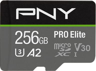 PNY PRO Elite microSD Flash Memory Card Class 10 UHS-I, U3, A2, V30 - 256GB