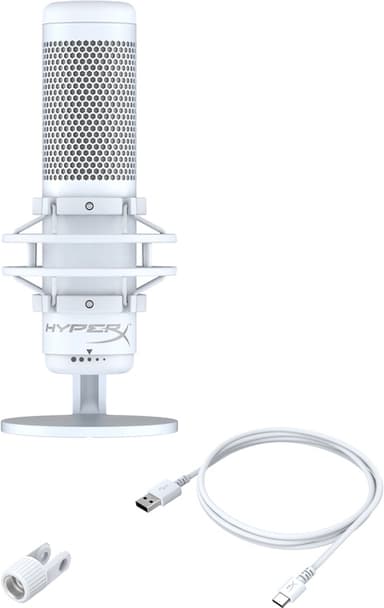 HyperX QuadCast S mikrofon (hvit)