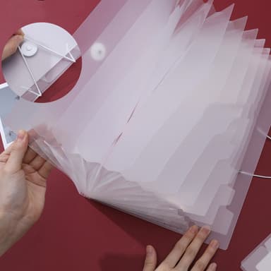 Utvide filmappe med faner 8 lommer A4 Hvit