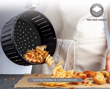 Gjenbrukbar Air Fryer Liner Silikon Svart Rund 20,2x20,2 cm