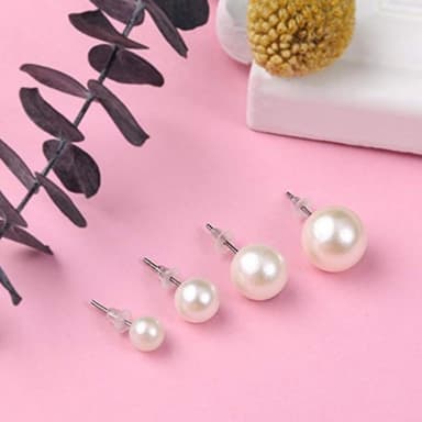Klassisk elegante øredobbersett 12-par Hvit