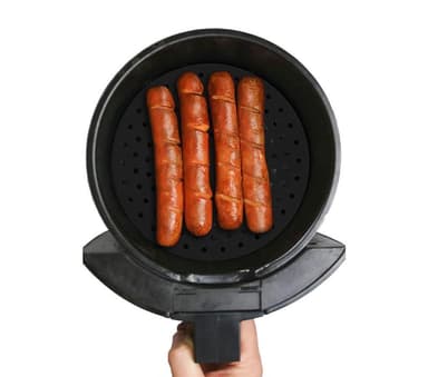 Gjenbrukbar Air Fryer Liner Silikon Svart Rund 20,2x20,2 cm