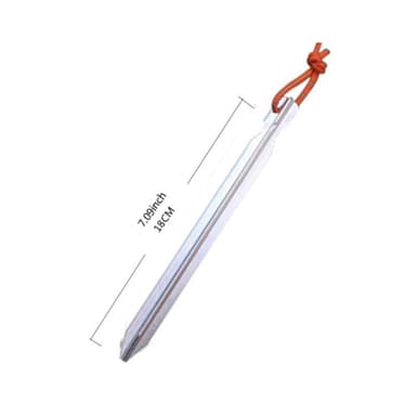 Teltplugger / jordplugger med hempe 18 cm Aluminium Sølv / Oransje 4-pak