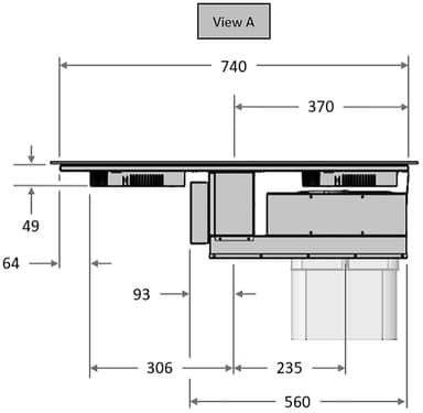Witt platetopp med integrert ventilator WEP78FS2W
