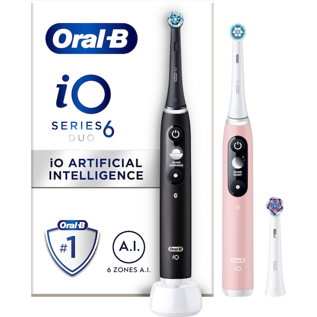 Oral-B iO 6s elektrisk tannbørste 448877 topakning (sort/rosa)