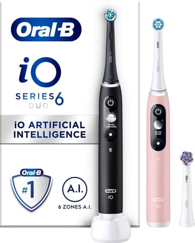 Oral-B iO 6s elektrisk tannbørste 448877 topakning (sort/rosa)