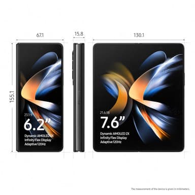 Samsung Galaxy Z Fold4 smarttelefon 12/512 (Phantom Black)