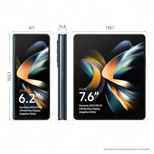 Samsung Galaxy Z Fold4 smarttelefon 12/256 (Graygreen)