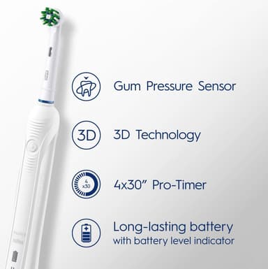 Oral-B Pro1 750 elektrisk tannbørste 421504 (hvit)