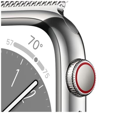 Apple Watch Series 8 41mm Cellular (rustfritt stål i sølv / sølv milanese-reim)