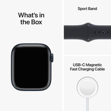 Apple Watch Series 8 41mm GPS (midnatt alu. / midnatt sportsreim)