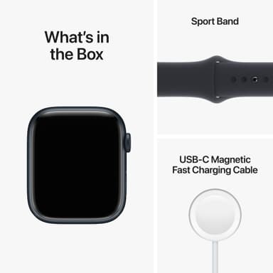 Apple Watch Series 8 45mm GPS  (midnatt alu / midnatt sportsreim)