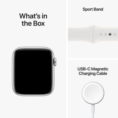 Apple Watch SE 2nd Gen 44 mm LTE (Sølv Alu/Hvit sportsreim)