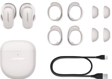 Bose QuietComfort Earbuds II helt trådløse in-ear hodetelefoner (hvit)