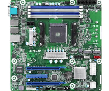 Asrock X470D4U hovedkort AMD X470 AM4 Micro ATX