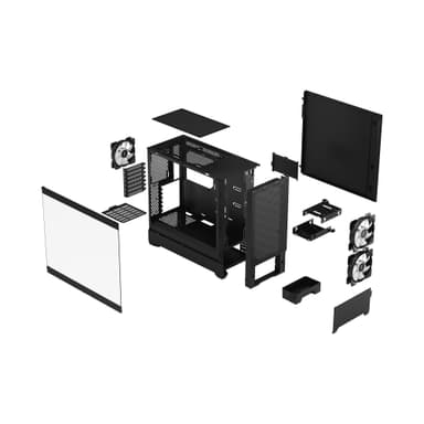 Fractal Pop Air RGB PC-kabinett (sort/gjennomsiktig tint)