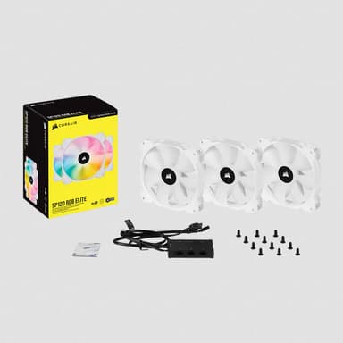 Corsair SP120 RGB ELITE PC-kjølevifte Vifte 12 cm Hvit 3 stykker