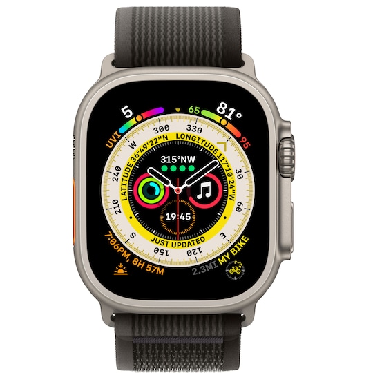 Apple Watch Ultra 49mm GPS+CEL Titanium S/M (Sort/Grå/Trail Loop)