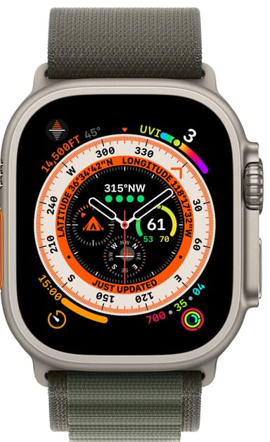 Apple Watch Ultra 49mm GPS+CEL Titanium S (Grønn/Alpine Loop)