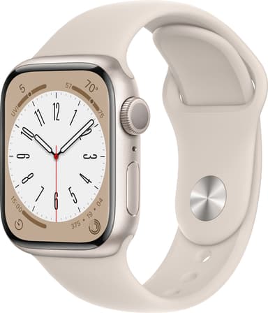 Apple Watch Series 8 41mm GPS (stjernskinn alu / stjerneskinn sportsreim)