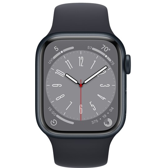 Apple Watch Series 8 41mm GPS (midnatt alu. / midnatt sportsreim)