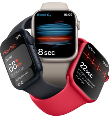 Apple Watch Series 8 41mm GPS (midnatt alu. / midnatt sportsreim)