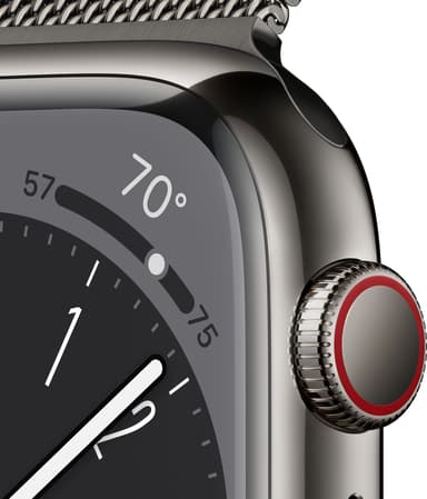 Apple Watch Series 8 41mm Cellular (rustfritt stål i grafitt / grafitt milanese-reim)