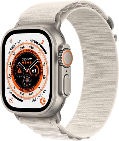 Apple Watch Ultra 49mm GPS+CEL Titanium S (Stjerneskinn/Alpine Loop)